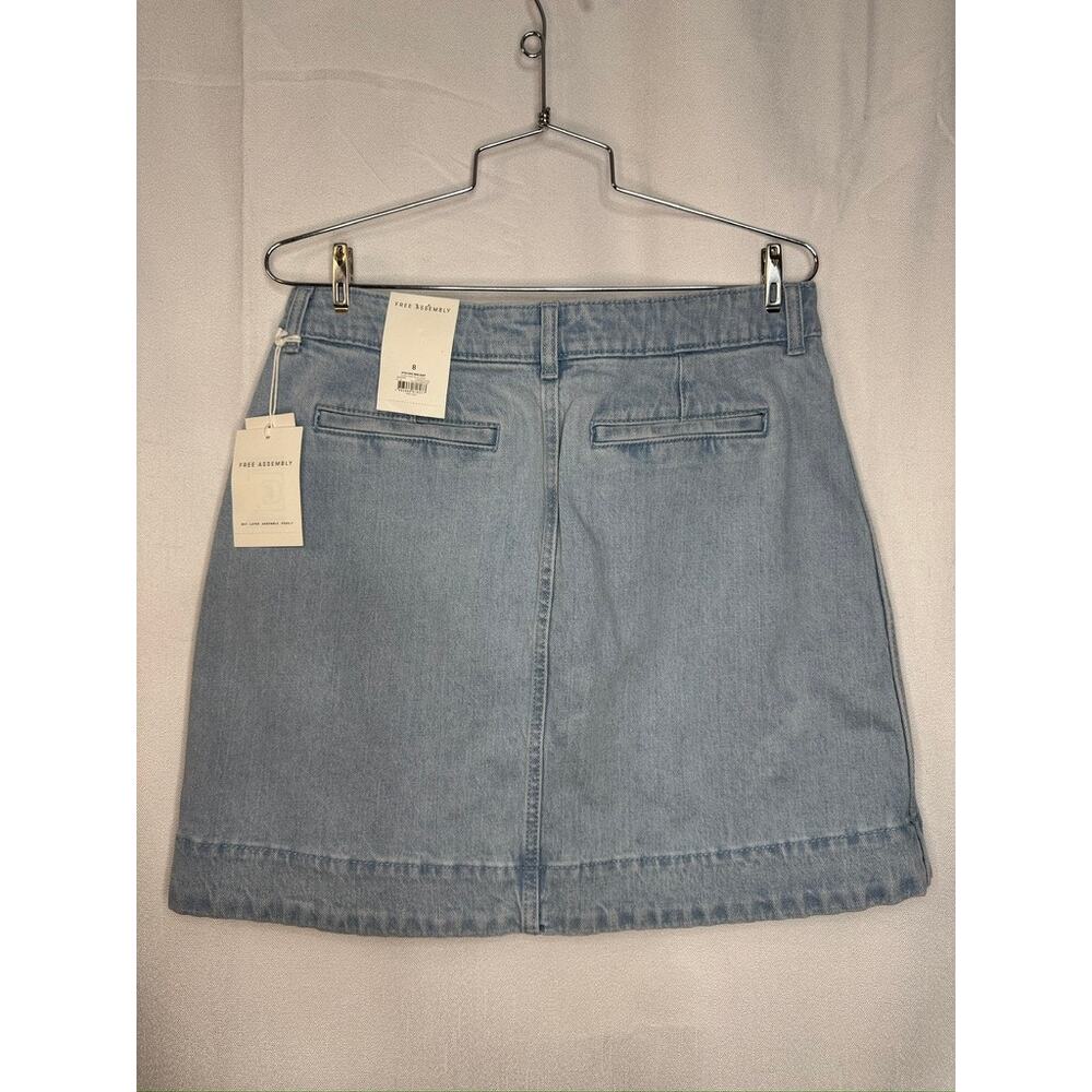 414. Free Assembly Blue Gingham Top & Denim Skirt Set Size 10-12 NWT - Picture 7 of 7